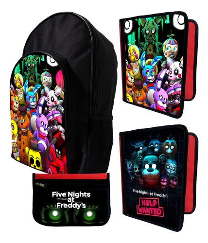 Mochila +2 Carpetas+ Cartu De Five Nights At Freddy´s #23