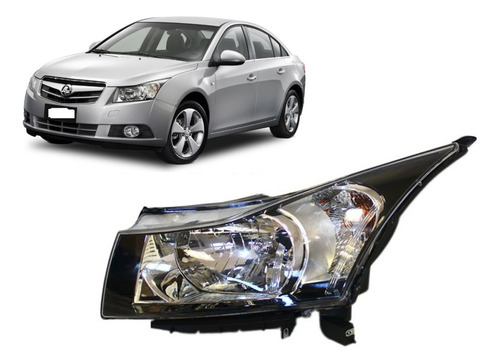 Optica Chevrolet Cruze 2010 2011 2012 2013 Aro Negro Izq