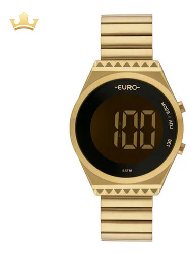 Relógio Euro Feminino Fashion Fit Eubjt016aa/4d Dourado Ofer Cor do fundo Preto