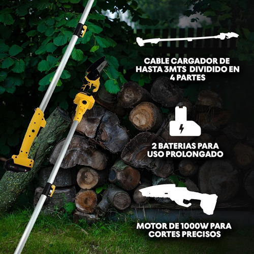 Motosserra A Bateria 30v Com Cabo Extensor 3 Metros Podadora