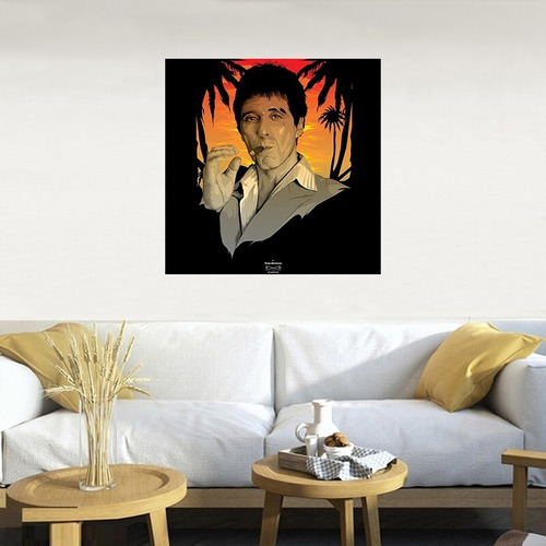 Cuadro Cine Películas Scarface Tony Montana Habano 60x60 M2