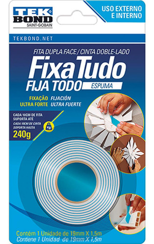 Fita Dupla-face Tekbond Espuma 19mmx1,5