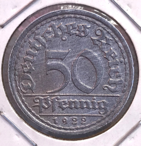 * Excelente. Weimar. Alemania. 50 Pfennig De 1922 F. Km# 27