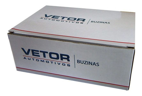 Imagem 4 de 4 de Buzina A Ar 2 Cornetas Vermelhas Vetor Vt042 12v Completa