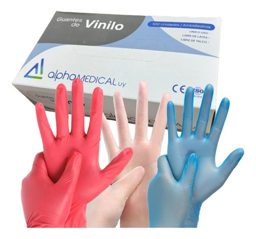 Guantes De Vinilo. Caja 100 Unidades.