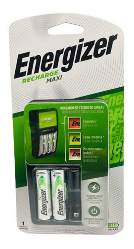 Cargador De Pilas Aa Y Aaa Energizer + 2 Aa Ar1 Cmax Ellobo