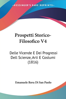 Libro Prospetti Storico-filosofico V4: Delle Vicende E De...