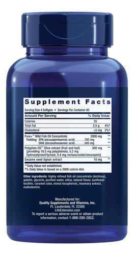 Life Extension - Super Omega-3 Epa/dha Con Lignanos De Sésam