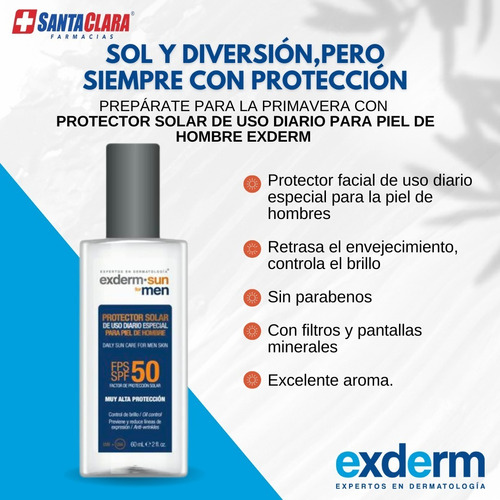 Protector Solar Fps 50 Para Hombre Exderm Sun For Men