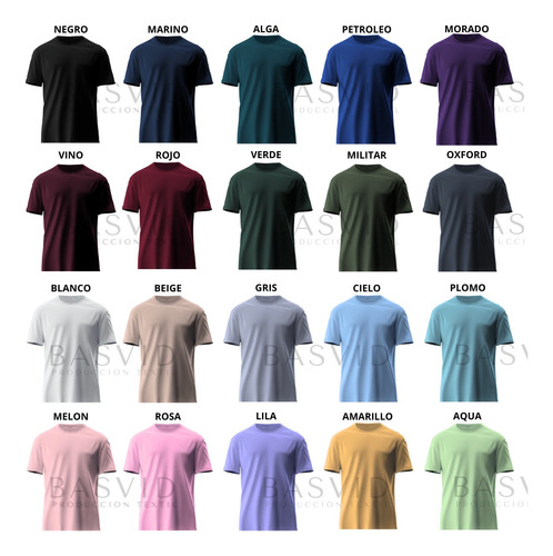 Playeras Basicas Cuello Redondo 3 Pack Colores Vibrantes