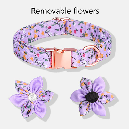 (l-db) Collar Para Niñas Y Hembras Con Estampado Floral Grab