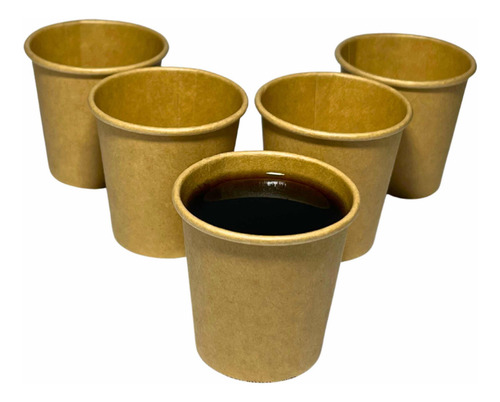 Copo Papel Kraft 60ml Biodegradável Térmico Café 500un Cor Marrom
