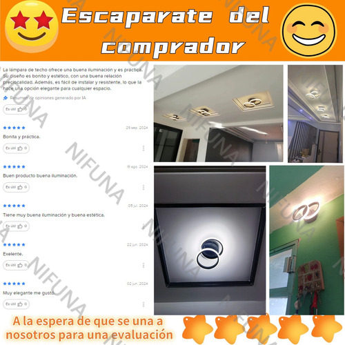 NIFUNA Lámpara De Techo Lampara Foco Decorativas Led Para Baño Moderna Colgante Lamparas Para Baño Lamparas Para Sala Lampara Decorativa Lamparas Para Interiores Luz Negra Lamparas Techo Led