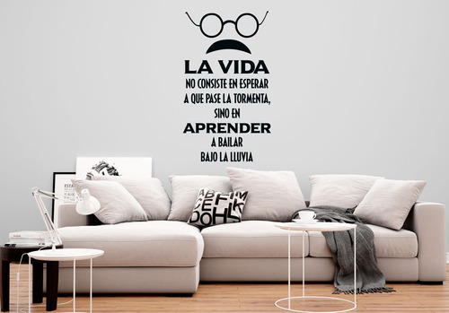 Frase La Vida Consiste En Aprender Vinil Decorativo 