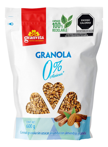 Granola Granvita 0% azúcar en bolsa 600 g