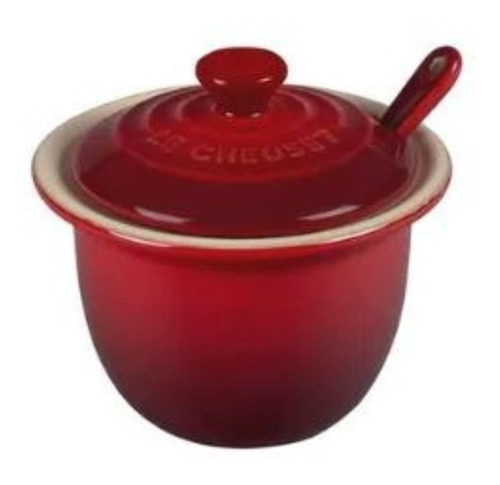 Açucareiro Pote Condimentos Com Colher Le Creuset Vermelho