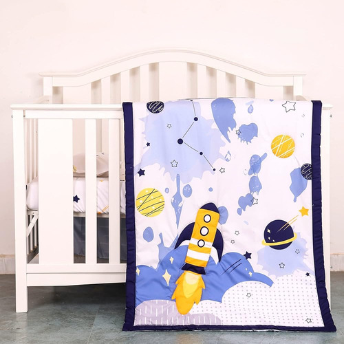 Baby Bees 3 Piezas Space Crib Bedding Sets Para Niños Y Niña