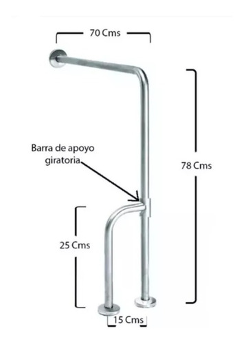 Barra De Seguridad De Piso A Pared En Acero