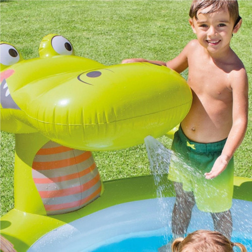 Imagen 3 de 7 de Pileta Inflable Intex Lagarto Spray 198x160x91cm 57431 Cuota