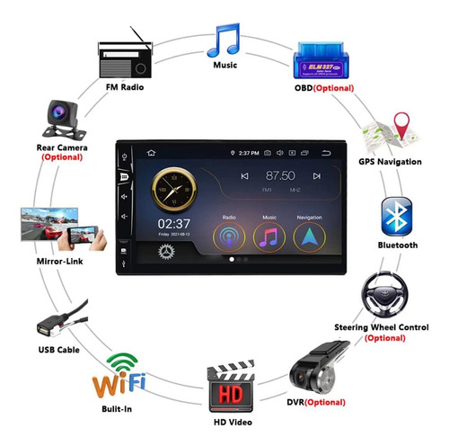 Roadyako Radio De Coche Universal De 7 Pulgadas Android 9.0
