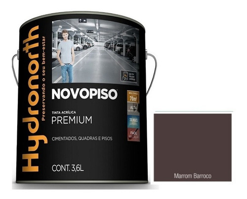 Tinta Acrílica Premium Novopiso Hydronorth 3,6lt - Cores Cor Marrom Barroco