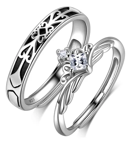comprar Anillo De Promesa Plata 925 Hombre Y Mujer Parejas Ajustable