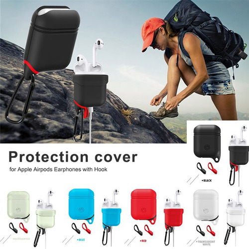 Funda Protectora De Silicona Suave, Impermeable, A Prueba De Golpes, Funda Protectora Para Auriculares AirPods Con Hebilla