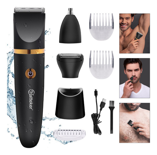 Maquina Maquininha De Cortar Cabelo Profissões Barbeador Eletrico Ip7 Corte De Cabelo, Barba E Depilação Dos Pelos Do Nariz Função 3 Em 1 Totalmente Lavável