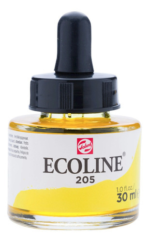 Tinta Aquarela Liquida Talens Ecoline 30ml - Lemon Yellow Cor 205 Lemon Yellow