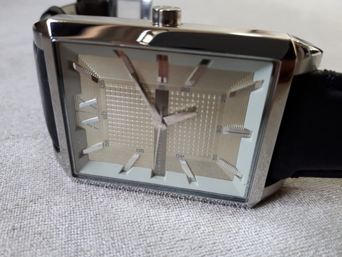 Relógio Original Armani Exchange Ax Pulseria De Couro Preto