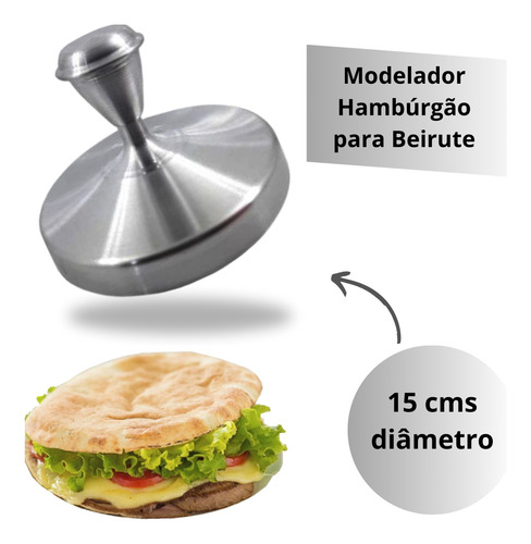 Modelador Hambúrgão Beirute 15 Cms Forma Molde Prensador