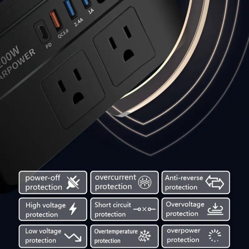 Inversor De Corriente Para Coche De 200w Con Pantalla Led
