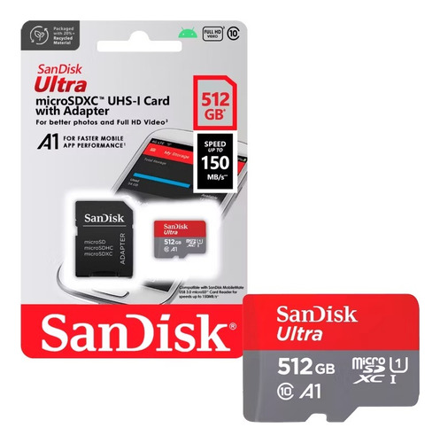 Memoria Microsd Sandisk Ultra 512 Gb 150 Mbs Nintendo Switch
