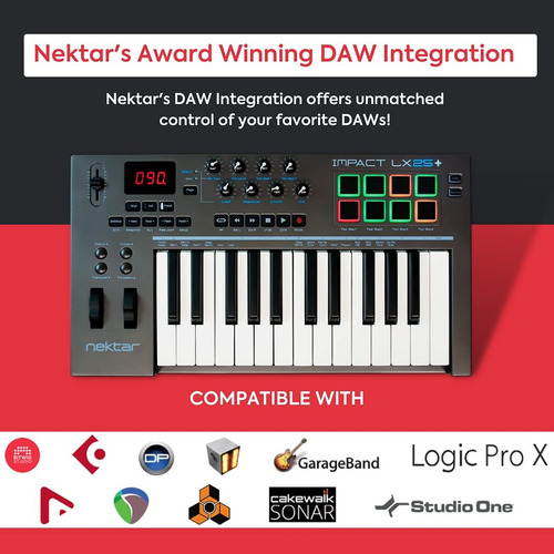 Controlador De Teclado Midi Usb Nektar Impact Lx25 25 Teclas