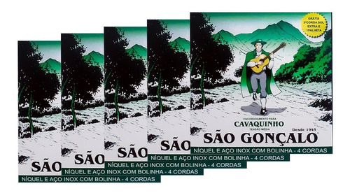 5 Cordas Cavaquinho Kit Tensão Média São Gonçalo Niquel