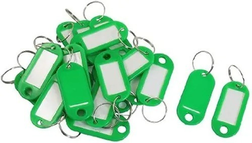 Llavero  Verdes Plástico Identificador X 100 Und