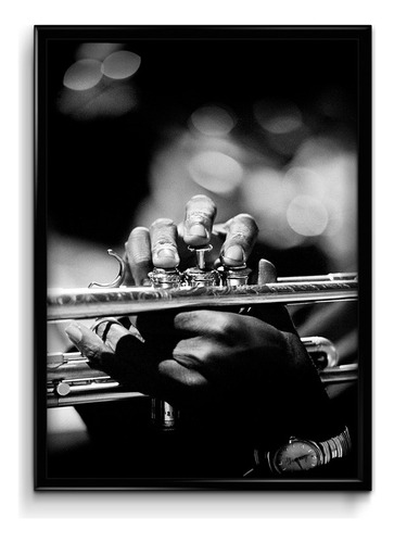 Cuadro Jazz Trompeta 30x40 (marco+lámina+vidrio)