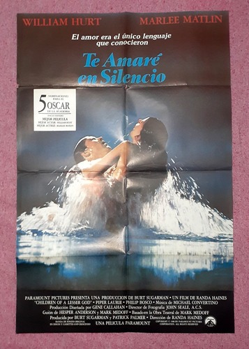 Te Amaré En Silencio Poster - Afiche Original De Cine 100x70