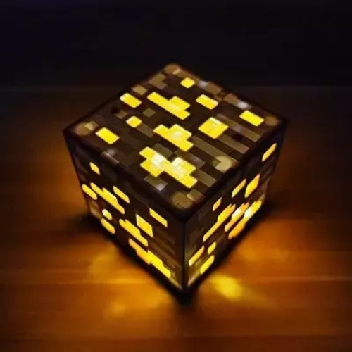 Pack 4 Cubos Velador Led Minecraf Rojo Amarillo Azul Verde Gris Multicolor Rojo-verde-amarillo-azul