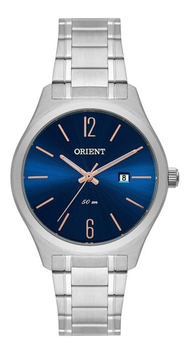 Imagem 3 de 8 de # Relógio Orient Feminino Fbss1142 D2sx Prateado Azul Barato