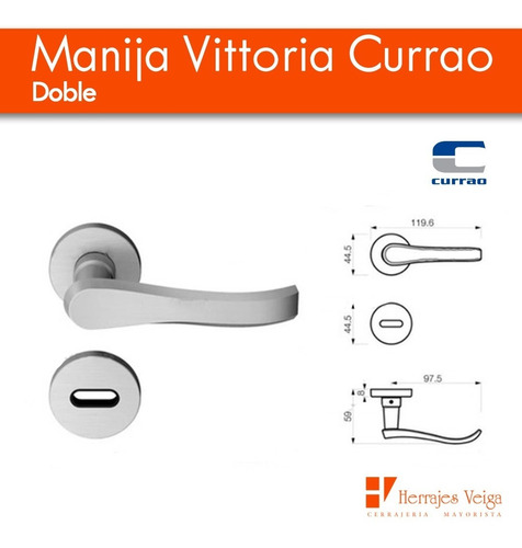 Imagen 2 de 10 de Picaporte Manija Currao Vittoria / Victoria T/limay / Tro