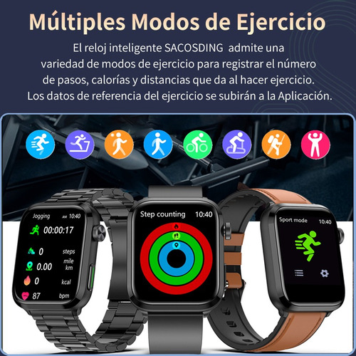 Nivel Médico Reloj Inteligente Hombre Glucemia Smartwatch