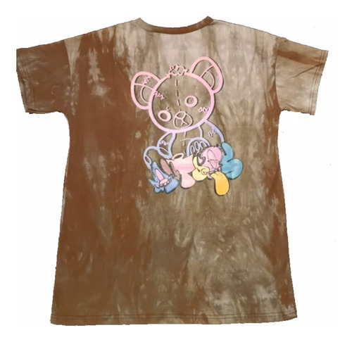 Remera Oversize Estampa Pecho Y Espalda Bear Graffiti 52*72c