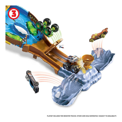 Hot Wheels Monster Trucks Wreckin Raceway Playset Con Monste