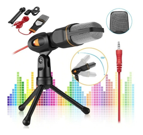 Microfono Condensador Ajustable 3.5mm Con Tripode Q-888
