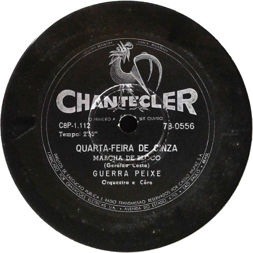 Imagem 2 de 3 de 78 Rpm Guerra Peixe 1962 Selo Chantecler 780556