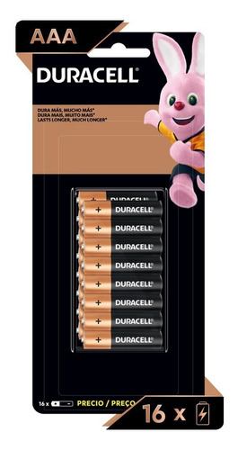 Imagem 1 de 7 de Pilha Duracell Aaa Palito Alcalina Duralock Com 16 Unidades