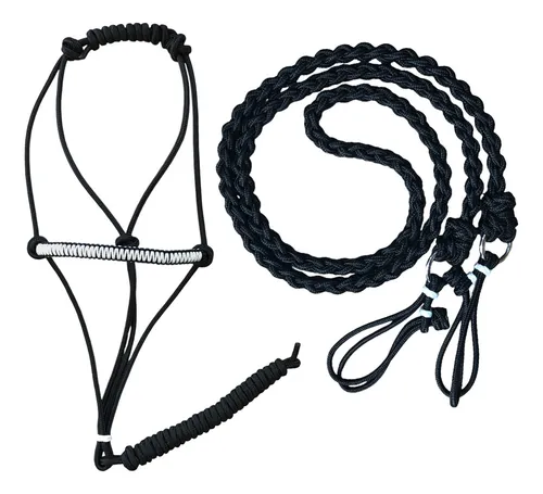 comprar Conjunto Rédea Com Cabresto Focinheira Burçal 7 Nós Oferta