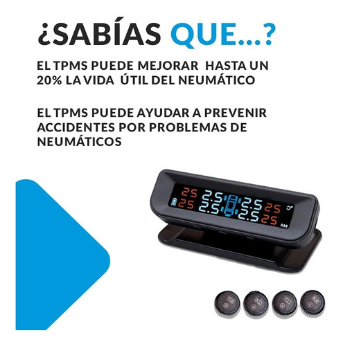 Tpms Auto 4 Sensores Internos + Sensor Para Rueda De Auxilio