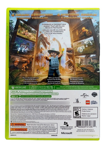 Lego Jurassic World Xbox 360 (Reacondicionado)